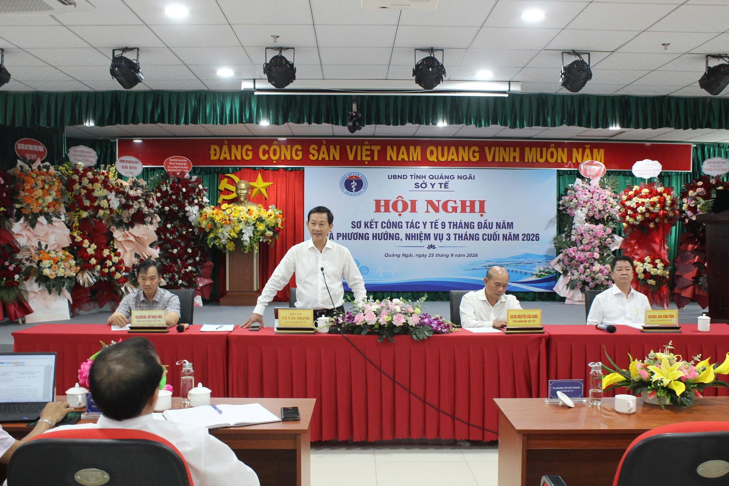 Sở Y tế Quảng Ngãi giao ban công tác 9 tháng năm và phương hướng, nhiệm vụ 3 tháng cuối năm 2026